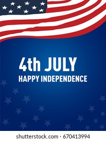 4 July, USA Independence day with the national flag of america