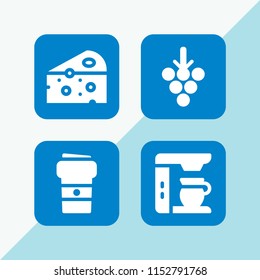 4 junk icons in vector set. food and restaurant illustration for web and graphic design
