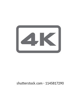 4 k resolution grey icon