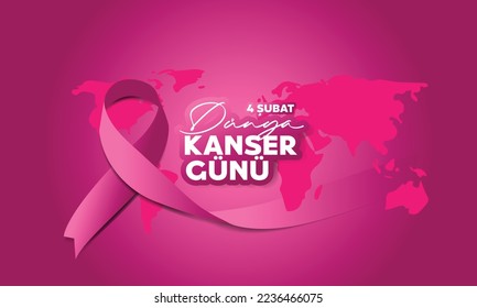 4 Şubat Dünya Kanser Günü. Mor farkındalık kurdelesi
Translate:
February 4 is World Cancer Day. Purple awareness ribbon 