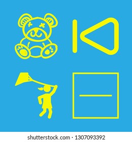 4 kid icons with bear toy and substract in this set
