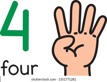 2 Kids Hand Showing Number Two Stock Vector (Royalty Free) 1551771275