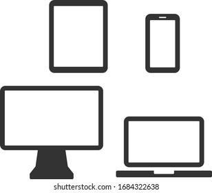 4 kinds of gadget icons vector set