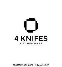 4 Knifes Logo Simple Symbol