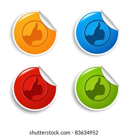 4 Labels, Isolated On White Background, Vector Illustration