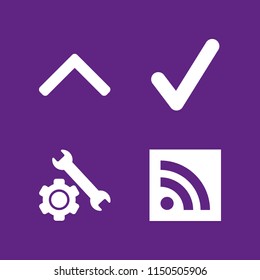 4 labor icons in vector set. right, site, repair and roof illustration for web and graphic design