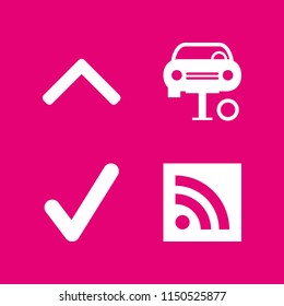 4 labor icons in vector set. roof, repair, site and right illustration for web and graphic design