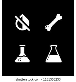 4 laboratory icons in vector set. dropper, flask and biology illustration for web and graphic design