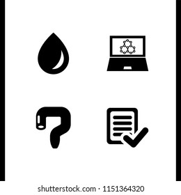4 laboratory icons in vector set. science, anatomy, test and blood illustration for web and graphic design