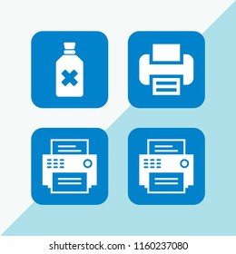 4 laser icons in vector set. fax, bleach and printer illustration for web and graphic design