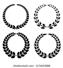 4 laurel wreath icon illustration.