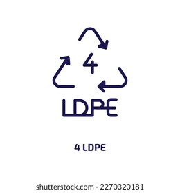 4 ldpe icon from user interface collection. Thin linear 4 ldpe, arrow, ldpe outline icon isolated on white background. Line vector 4 ldpe sign, symbol for web and mobile