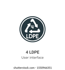 4 ldpe vector icon on white background. Flat vector 4 ldpe icon symbol sign from modern user interface collection for mobile concept and web apps design.
