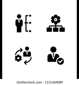 4 leader icons in vector set. manager, organization and management illustration for web and graphic design