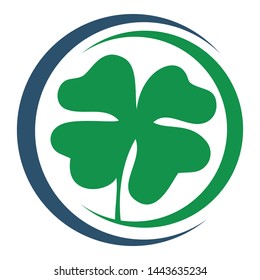 4 leaf clover logo design and vector