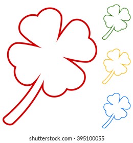 4 Leaf clover. Saint Patrick symbol