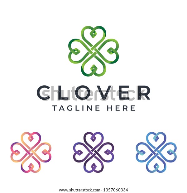 4 Leaf Colorfull Clover Logo Stock Vector (Royalty Free) 1357060334