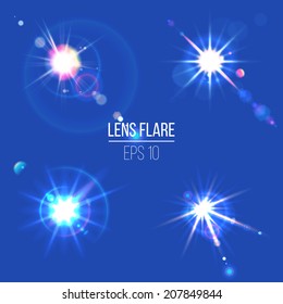 4 lens flare icons for your designs