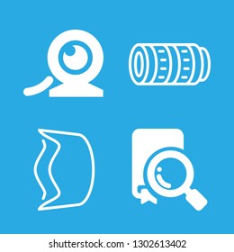 4 lens icons with circular webcam and find in this set