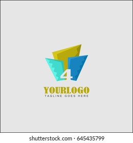 4 letter abstract concept. Colorful multicolored real estate logo designs for business visual identity. Houses and skyscrapers theme