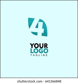 4 Letter with Arrow Faster Logo Template vector icon illustration design