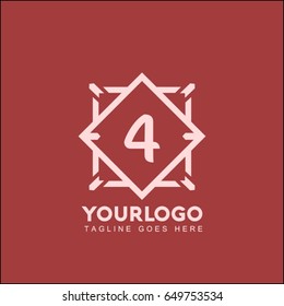 4 letter creative corporate vector design. Simple and clean flat illustration template for your business