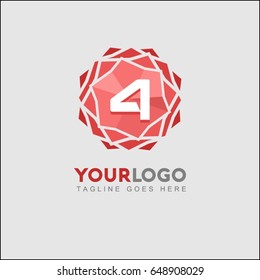 4 letter creative logo,Rose Flower Red vector illustration, beauty and fashion brand identity