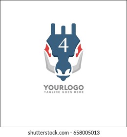 4 letter deer logo, royal dog, Animal logo,collection, Elements for brand identity, Vector Logo template.