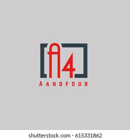 A & 4 Letter and digit logo design vector element