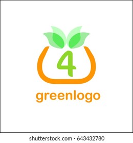 4 letter green identity. Tree leaf vector logo design, eco-friendly concept.