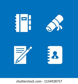 4 letter icons in vector set. paper, write letter, files and folders and address illustration for web and graphic design