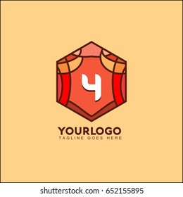 4 letter mosaic logo icon design template elements