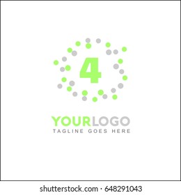 4 Letter Tech Brand Identity. Abstract Pixel Logo Design Element