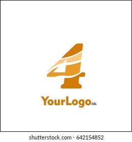 4 letter wave Logo Template vector illustration and nature icon vector