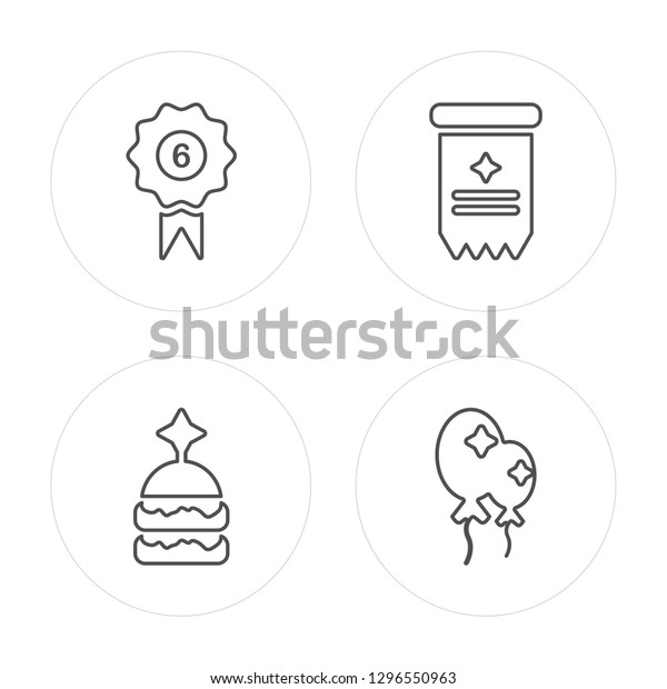 4 Line Badge Burger Certificate Balloons Stock Vector (Royalty Free ...