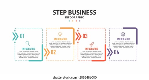 4 line business info graphic design templates