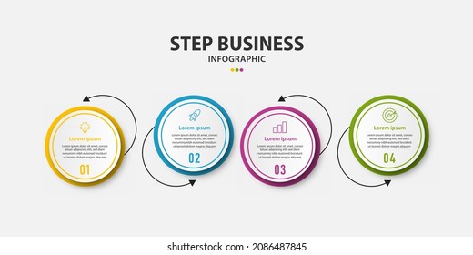 4 line business infographic design templates