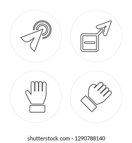 4 line Click, Hold, Arrow, Drag modern icons on round shapes, Click, Hold, Arrow, Drag vector illustration, trendy linear icon set.