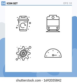 Concepto de 4 líneas para los sitios web de la ciudad móvil y de aplicaciones; gálibo; ; delitos cibernéticos; elementos de diseño de vectores editables de velocidad
