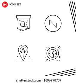 4 Line concept for Websites Mobile and Apps egg; location; holiday; wave; outsource Editable Vector Design Elements