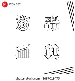 Concepto de 4 líneas para los sitios web sobre productos alimenticios para móviles y aplicaciones; gráfico; casilla; correo; elementos de diseño de vectores editables a la izquierda