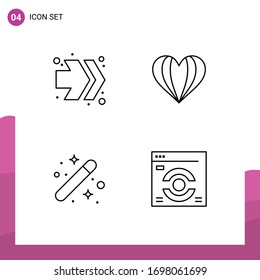 Concepto de 4 líneas para las flechas Websites Mobile y Apps; diseño; paraguas; similares; elementos de diseño de vectores editables gráficos