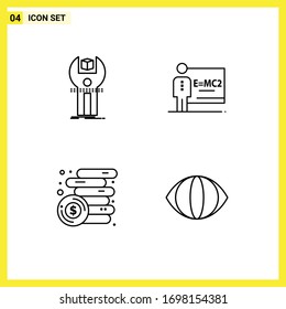 4 Line concept for Websites Mobile and Apps sdk; finance; kit; class; money Editable Vector Design Elements
