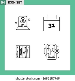 Concepto de 4 líneas para los disfraces de webs móviles y aplicaciones; mobiliario; eso; fecha; diseño de elementos de diseño de vectores editables