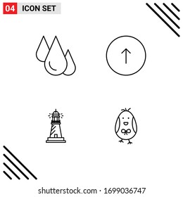 4 Line concept for Websites Mobile and Apps biology; web; science; browser; house Editable Vector Design Elements