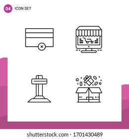 Concepto de 4 líneas para la financiación de los sitios web móviles y aplicaciones; cristiano; supervisar; almacén; Elementos de diseño de vectores editables de Semana Santa