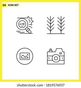 4 Line concept for Websites Mobile and Apps key; photo; secure; food; ui Editable Vector Design Elements