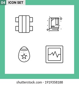 4 Line concept for Websites Mobile and Apps fun; easter; sport; bookmark; analytics Editable Vector Design Elements