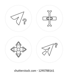 4 Line Cursor, Move, Typing, Cursor Modern Icons On Round Shapes, Cursor, Move, Typing, Cursor Vector Illustration, Trendy Linear Icon Set.