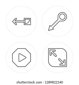 4 line Drag, Right, Drag, Expand modern icons on round shapes, Drag, Right, Drag, Expand vector illustration, trendy linear icon set.
